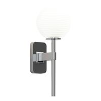 Tacoma Single Wall Lamp Polished Chrome & Grooved Shade Opal
