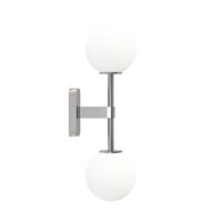 Tacoma Twin Wall Lamp Polished Chrome & Grooved Shade Opal