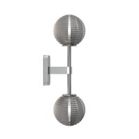 Tacoma Twin Wall Lamp Polished Chrome & Grooved Shade Smoked