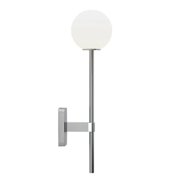 Tacoma Single Grande Væglampe Poleret Krom & Skærm Opal