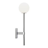 Tacoma Single Grande Væglampe Poleret Krom & Skærm Opal