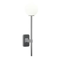 Tacoma Single Grande Wall Lamp Polished Chrome & Grooved Shade Opal
