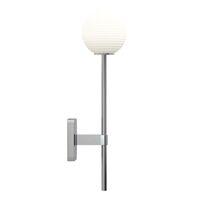 Tacoma Single Grande Wall Lamp Polished Chrome & Grooved Shade Opal