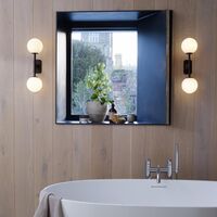Tacoma Wandlampe, Matt , mit Gerilltem Lampenschirm , Transparent