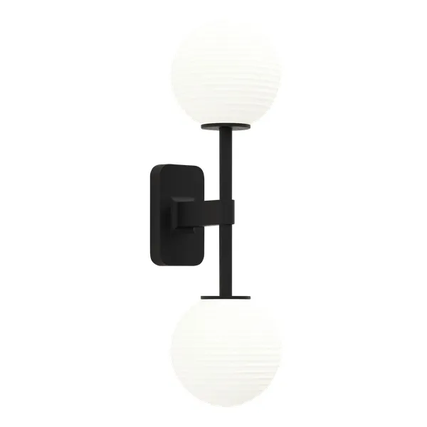 Tacoma Wandlampe , Matt mit Geriffeltem Lampenschirm , Geräuchert