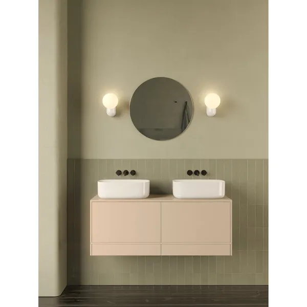 Lyra Single Væglampe Gloss Glaze Hvid