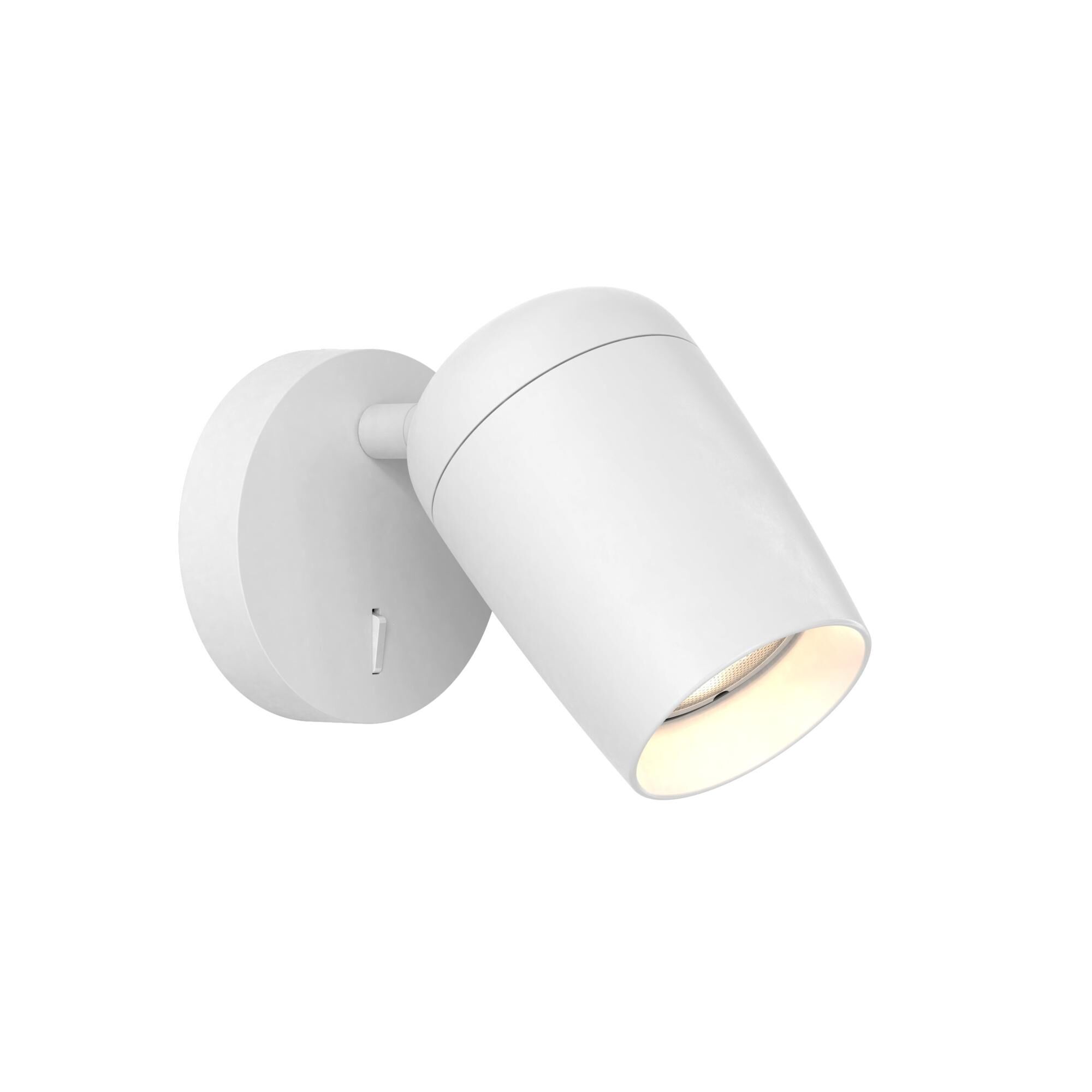 Koto V&auml;gglampa med Enkel Str&ouml;mbrytare, Matt Vit