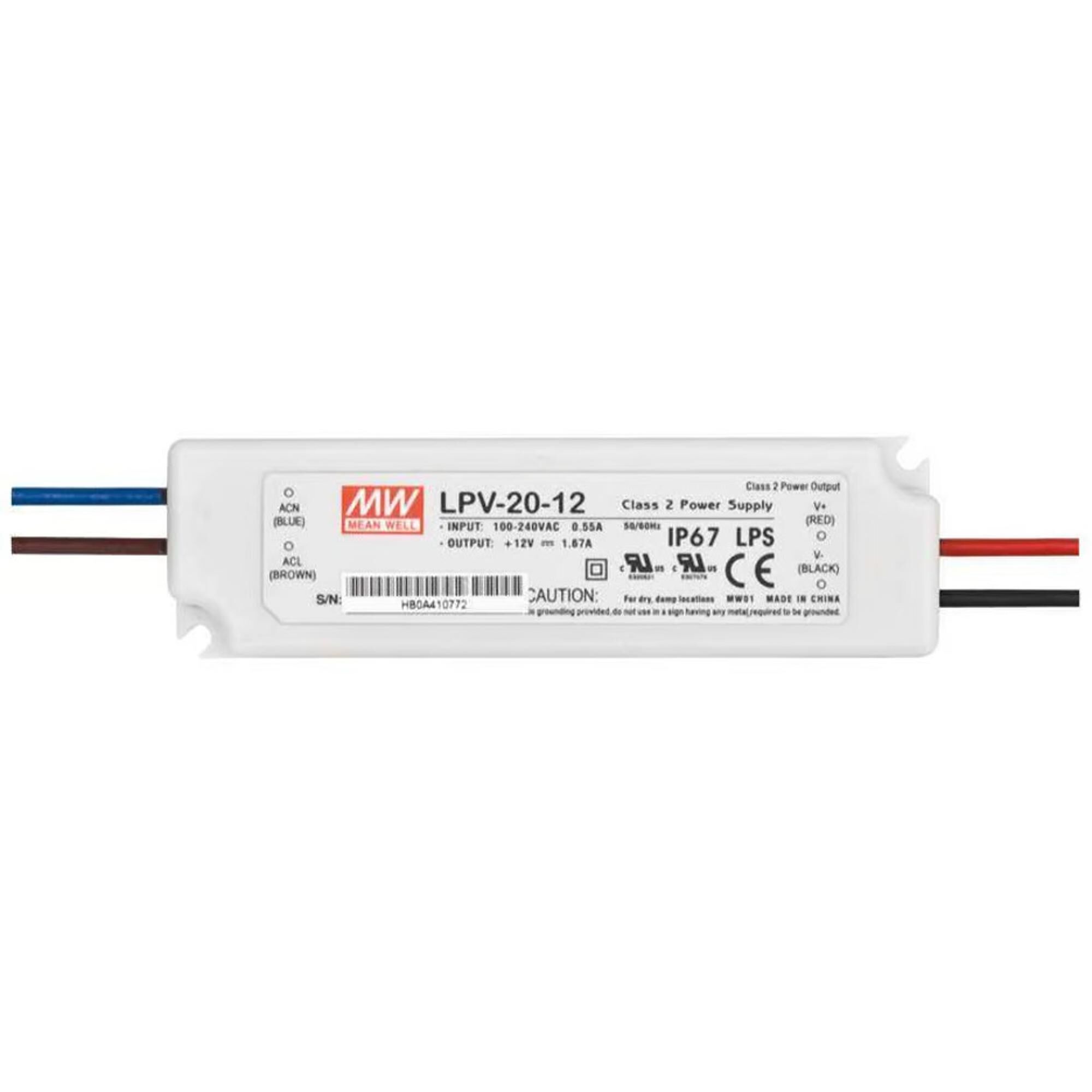 LED Driver CV 12V 20W Ikke Dmpbar Hvid
