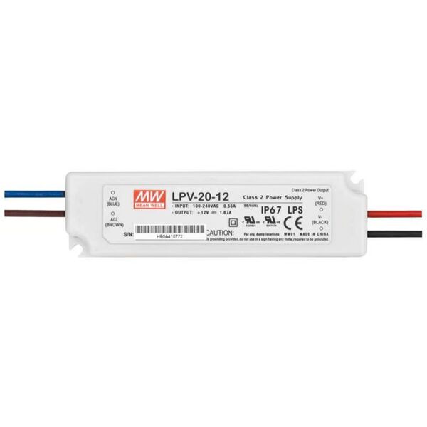 LED-driver CV 12V 20W Niet-dimbaar Wit