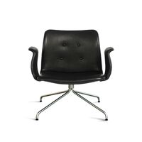 Poltroncina Bent Hansen Primum con Braccioli Nero/Acciaio