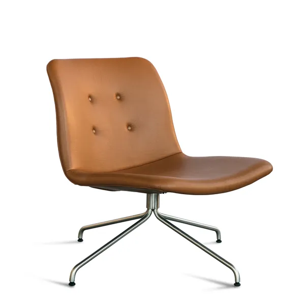 Bent Hansen Primum Lounge Chair Stainless Steel Legs/Cognac