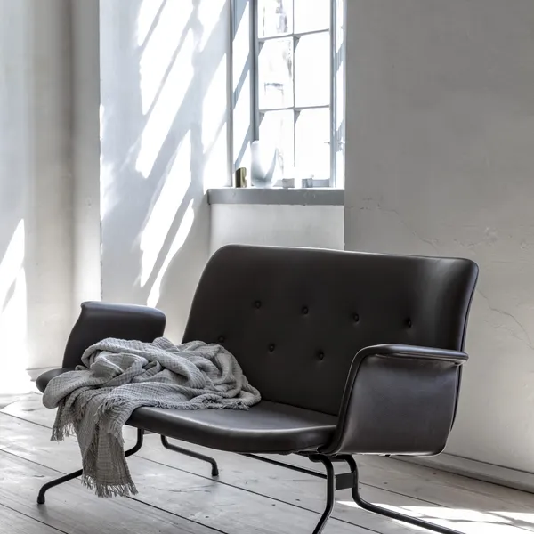 Divano Bent Hansen Primum con Braccioli Nero/ Cognac
