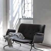 Divano Bent Hansen Primum con Braccioli Nero/ Cognac
