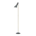 Schräge Stehlampe grau/ Messing
