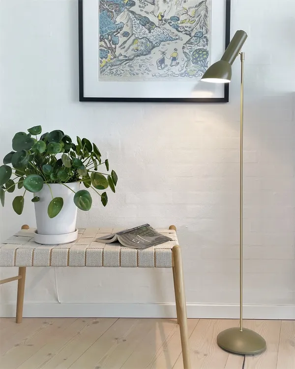 Oblique Floor Lamp Olive Green/Brass