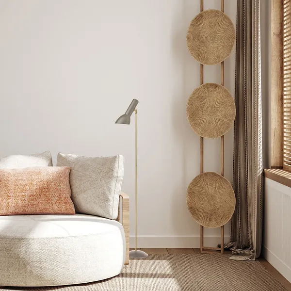 Oblique Floor Lamp Brick Red/Brass