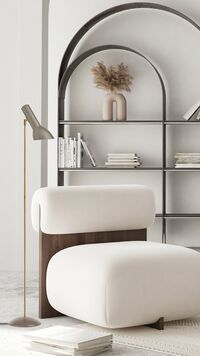 Oblique Floor Lamp Brick Red/Brass