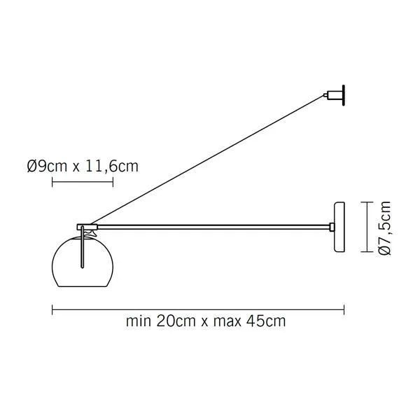 Beluga Wall Light On Arm Clear