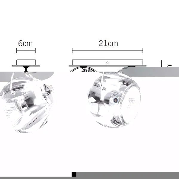 Beluga Wall & Ceiling Light Double Clear