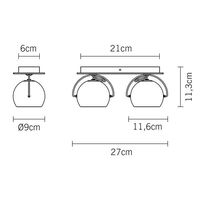 Beluga Wall & Ceiling Light Double Red