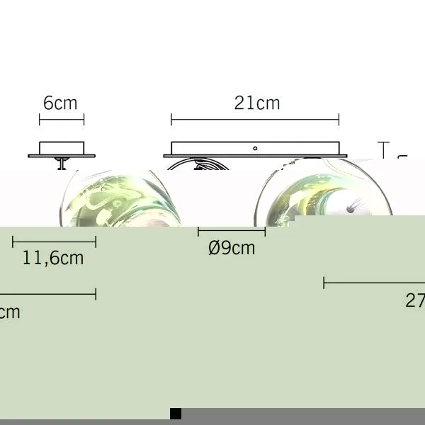 Beluga Wall & Ceiling Light Double Green