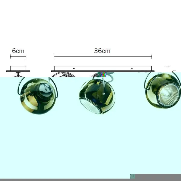 Beluga Wall & Ceiling Light Triple Brown
