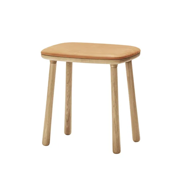 Cuba Footstool Oiled Oak/Sand Leather