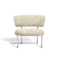 Font Fauteuil Schapenvacht Oyster/Gepolijst Stalen Frame