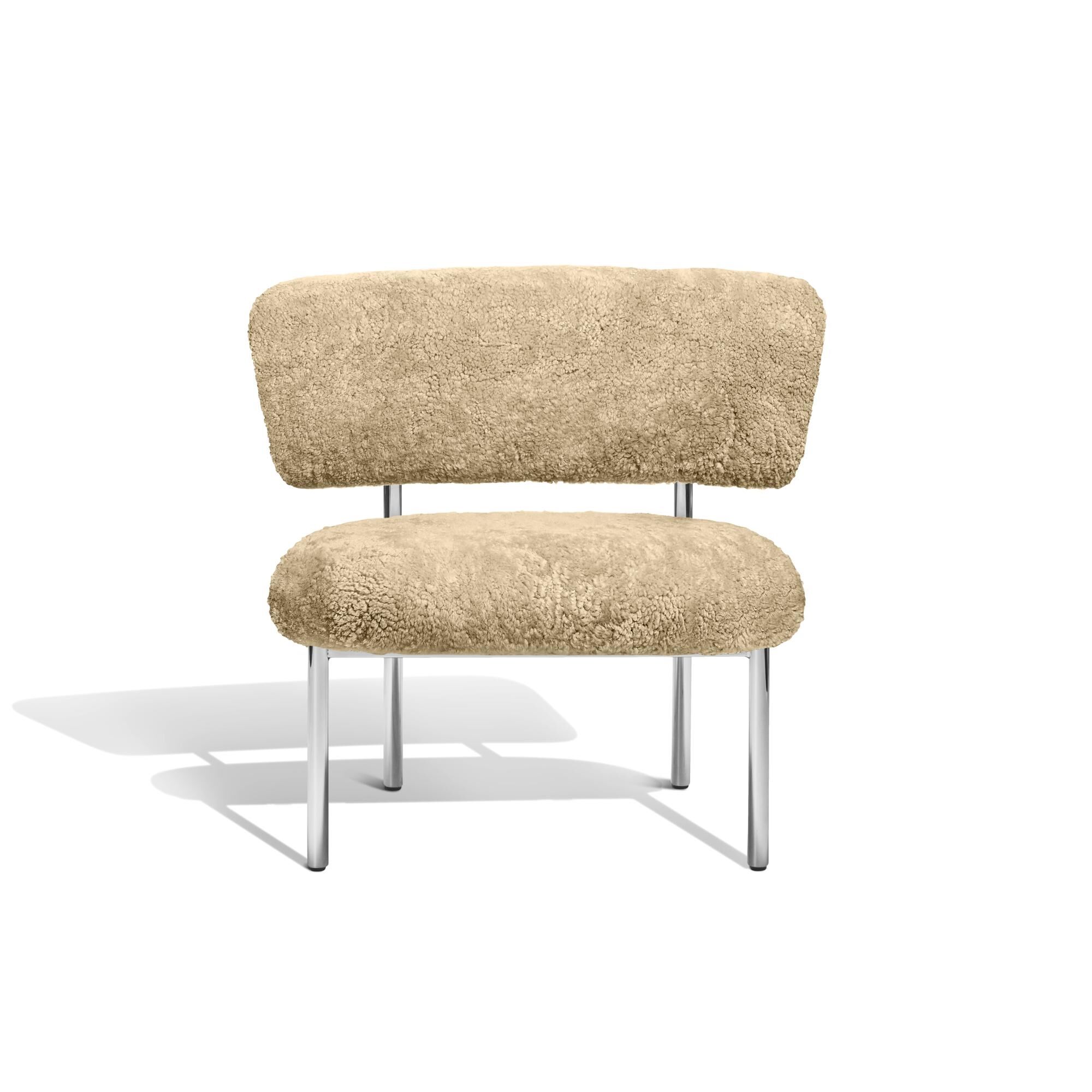 Font Lnestol Sheepskin Honey/Poleret Stl Stel