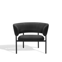 Font Armchair with Armrest Dunes Anthracitee Leather/Black Frame