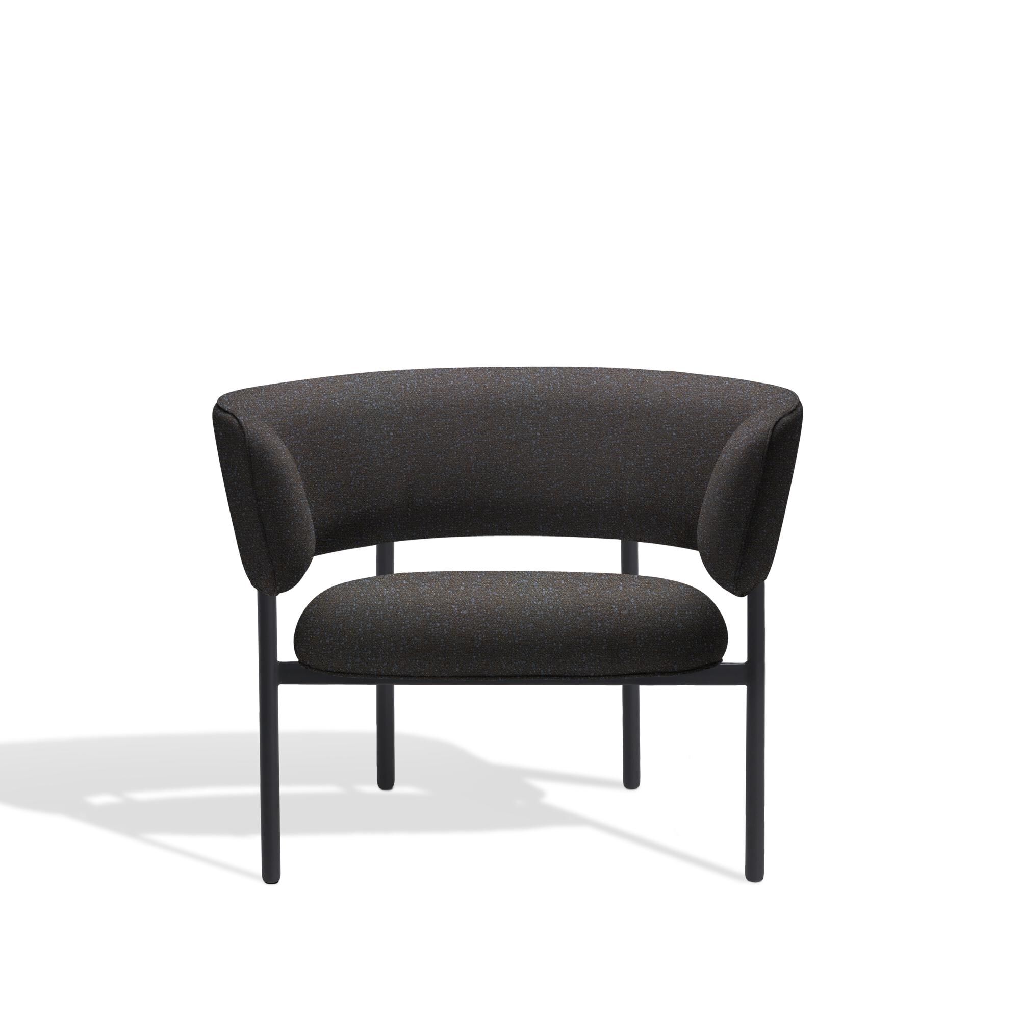 Font Lnestol med Armln Boucle Zero 0010/Sort Stel