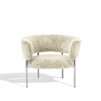 Sheepskin Oyster / Polished Steel Frame