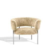 Sheepskin Honey / Polished Steel Frame
