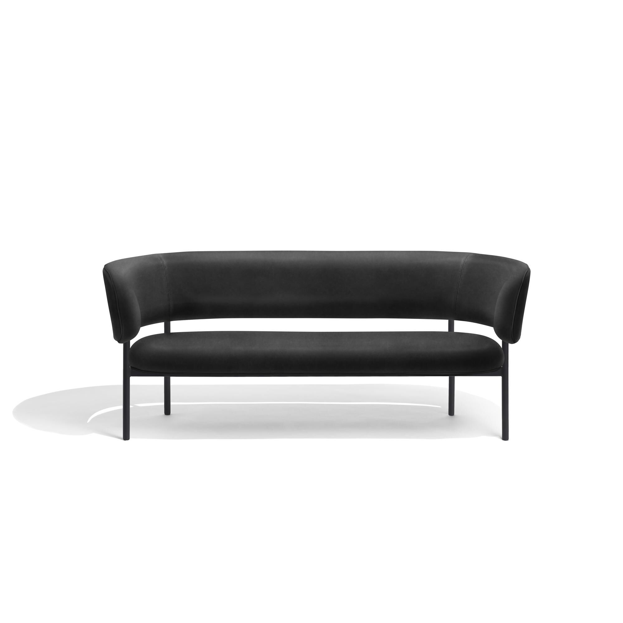 Font Sofa Dunes Anthrazite Lder/Sort Stel