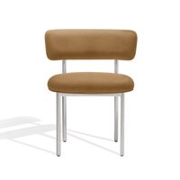 Font Spisebordsstol Dunes Cognac Leather/Polished Steel Frame
