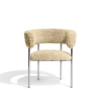 Sheepskin Honey / Polished Steel Frame