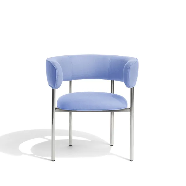 Font Spisebordsstol with Armrest Divina 676/Polished Steel Frame