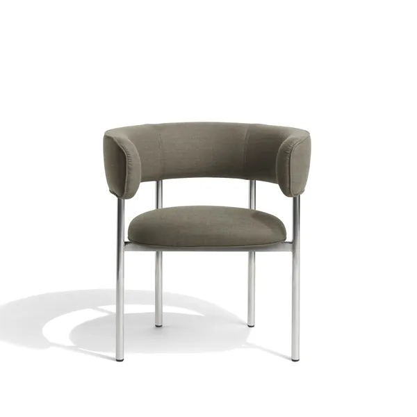 Font Spisebordsstol with Armrest Remix 233/Polished Steel Frame