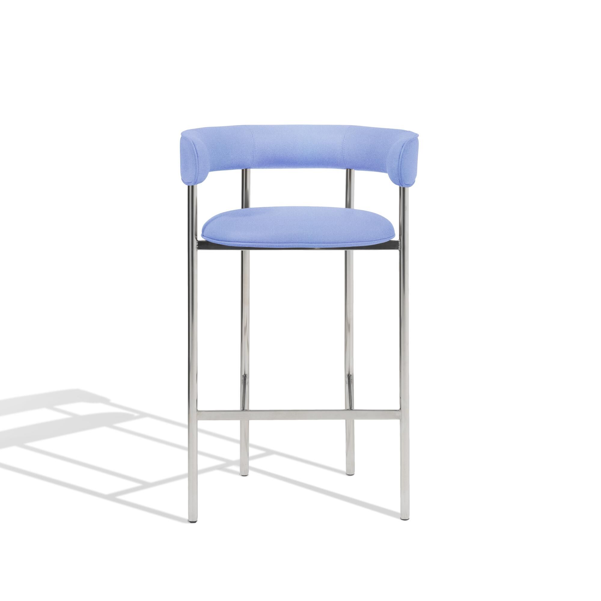 Font Barstol med Armlæn 75 cm Divina 676/Poleret Stål Stel