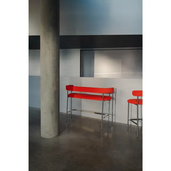 Font Bar Sofa 75 cm Saueull Grå/Polert Stålunderstell