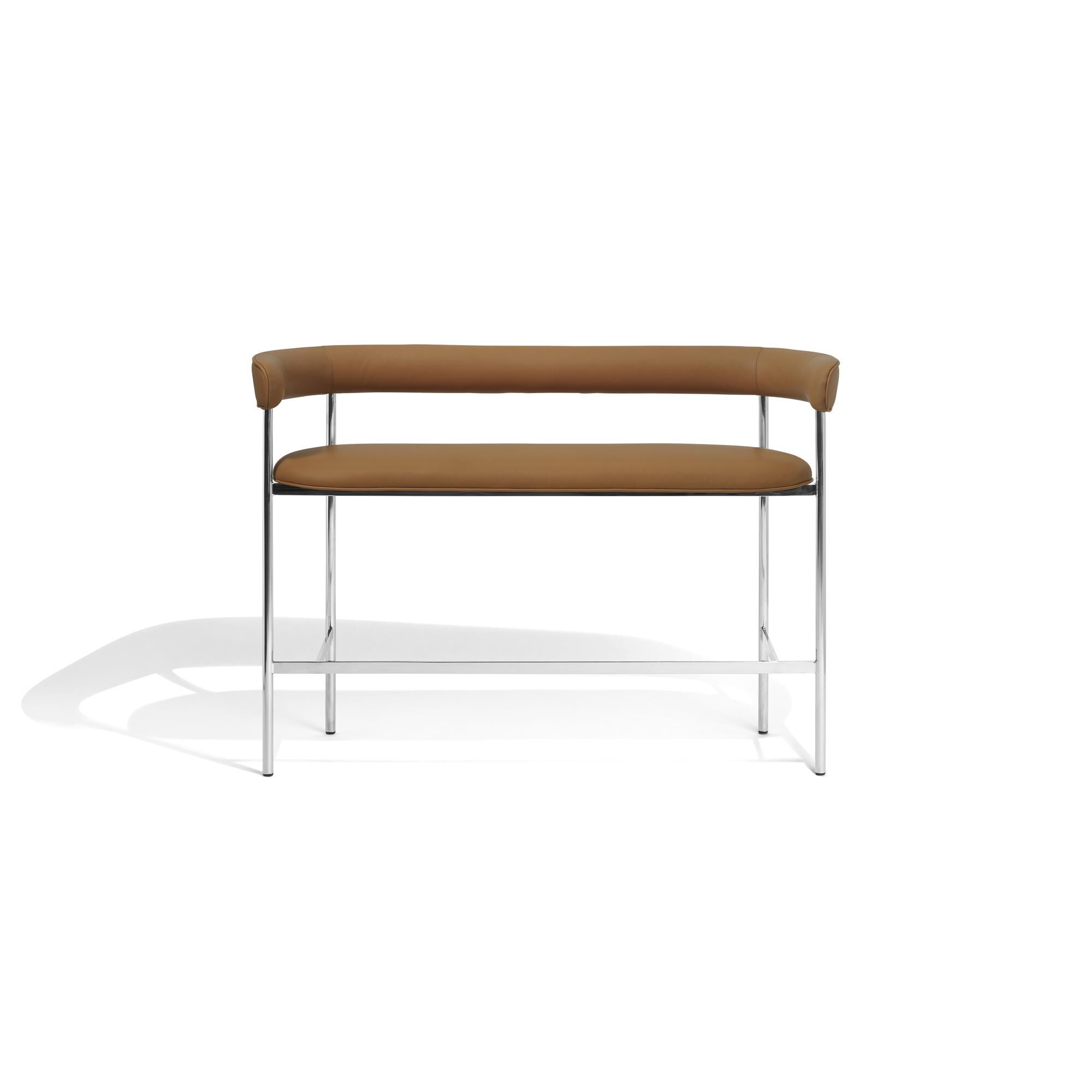 Font Bar Sofa 75 cm Dunes Cognac Lder/Poleret Stl Stel