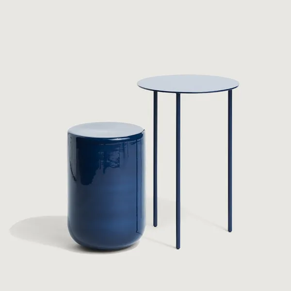 Pair Sidebord S Metal/Steel Blue
