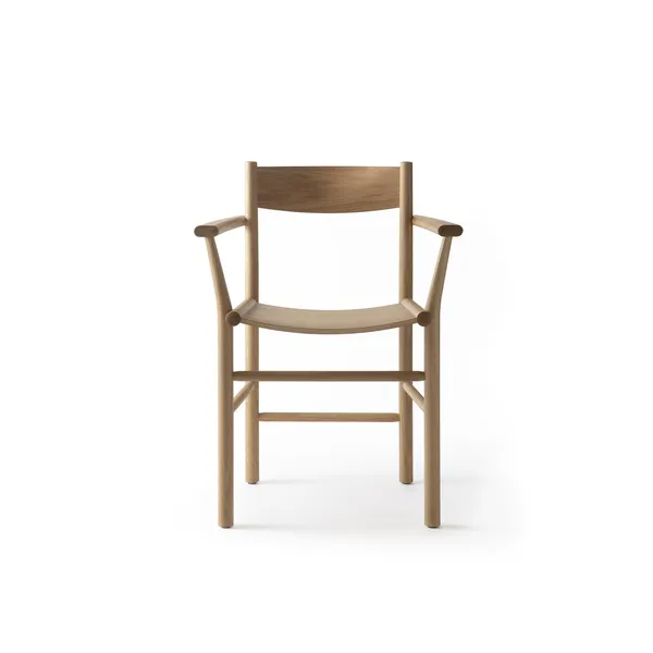 Linea Collection Akademia Dining Chair w. Armrests Lacquered Oak