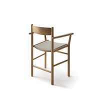 Linea Collection Akademia Dining Chair w. Armrests Lacquered Oak/Steelcut Trio 213