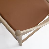 Linea Collection Akademia Esstischstuhl Eiche Hell lackiert/Elmosoft 33004 Leder