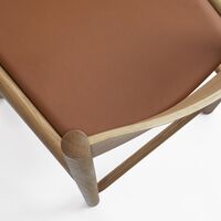 Linea Collection Akademia Esstischstuhl Lackierte Eiche/Elmosoft 33004 Leder