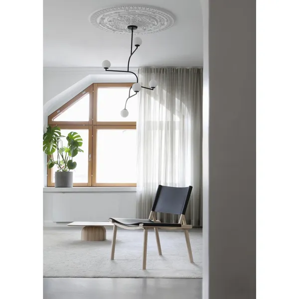 December Sessel mit Armlehnen Eiche/Räuchereiche/Leinen-Canvas