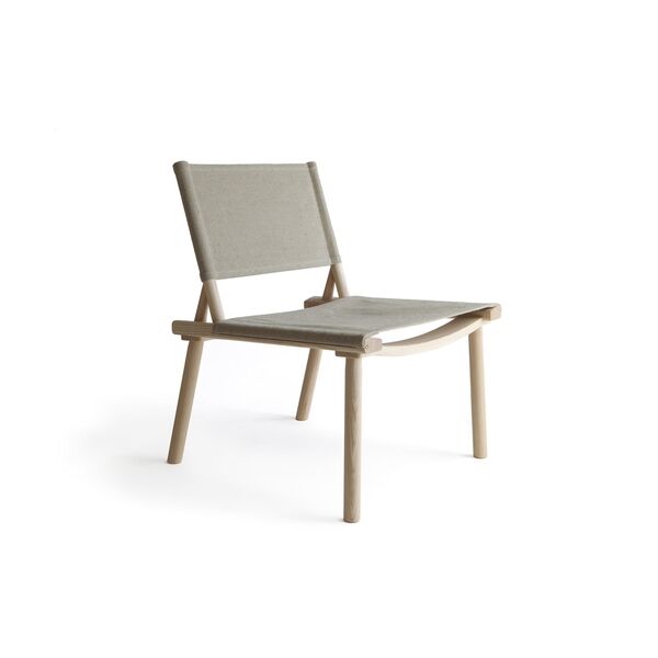 December Fauteuil Geoliede Essenhout/Linnen Canvas