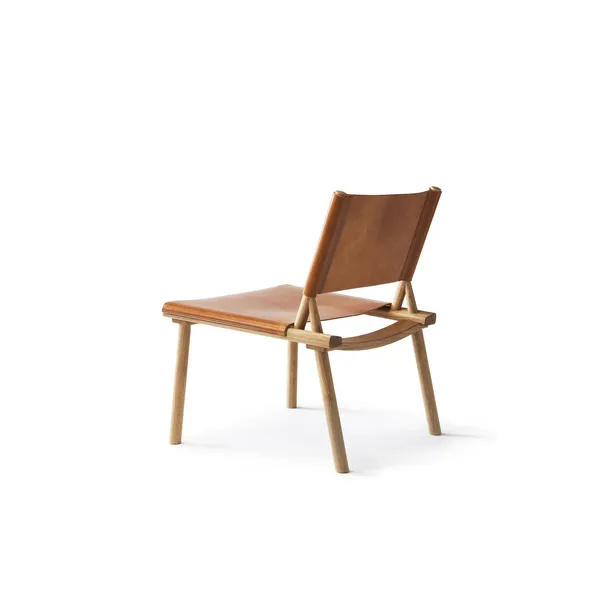 December Fauteuil Geolied Eiken/Cognac Leer