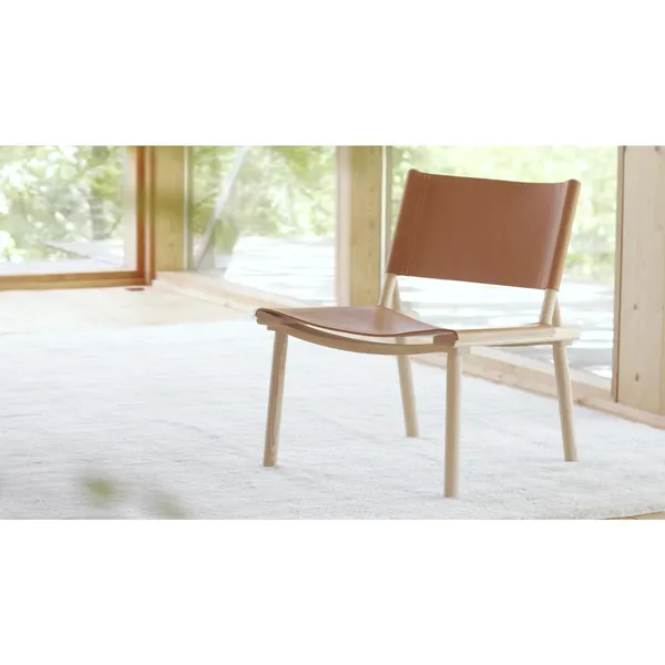 December Fauteuil Geolied Eiken/Cognac Leer